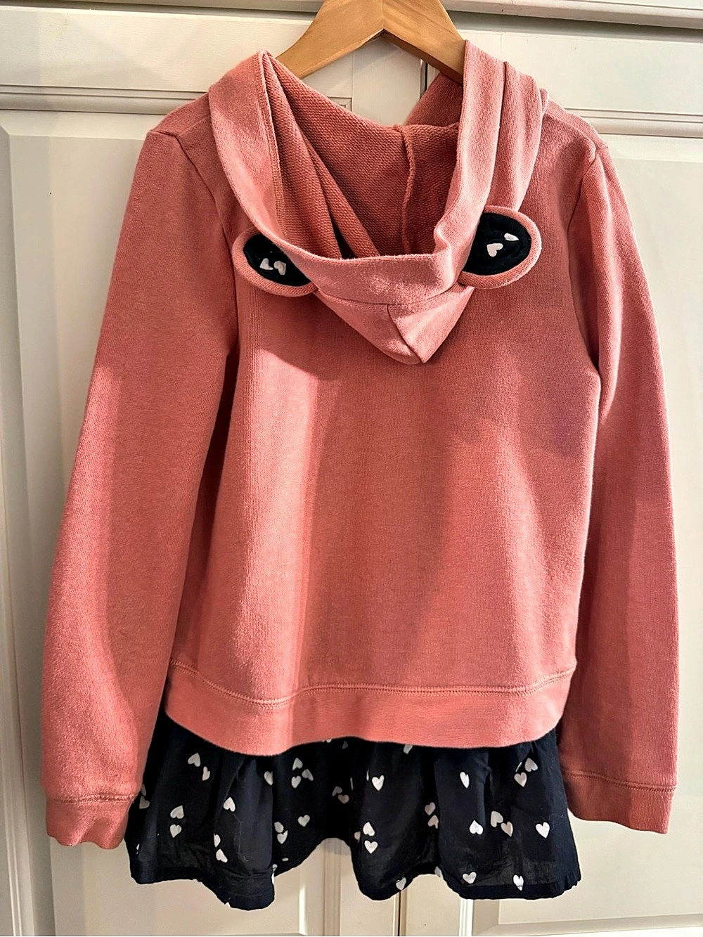 Tucker + Tate Hooded Heart Print Sweatshirt Dress Girls 8